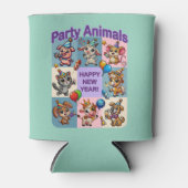 パーティー動物「新年おめでとう」 缶クーラー (正面)