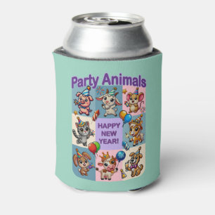 パーティー動物「新年おめでとう」 缶クーラー