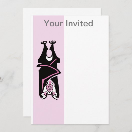 パーティー動物 – 熱狂するこうもり – ハロウィーン – 野生動物 –  招待状 (正面/裏面)