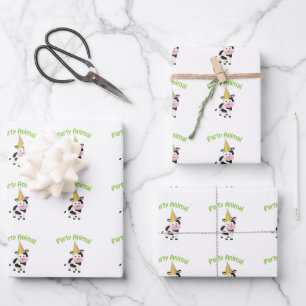 パーティー動物!牛 ラッピングペーパーシート