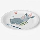 パーティー動物,贈り物と幸せなrhino ペーパープレート (アングル)