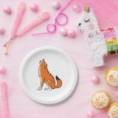 パーティー動物！赤クール狼 – 絶滅危惧動物 –  ペーパープレート (パーティー)