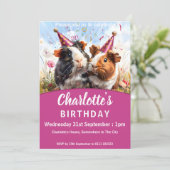 パーティー動物 – 2モルモット誕生日パーティー 招待状 (スタンド正面)