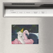パーティー動物: Polar Bear Magnet 3.5"x2.5" マグネット (インサイチュ (食洗機))