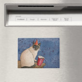 パーティー動物： Siamese Cat Magnet 3.5"x2.5" マグネット (インサイチュ (食洗機))