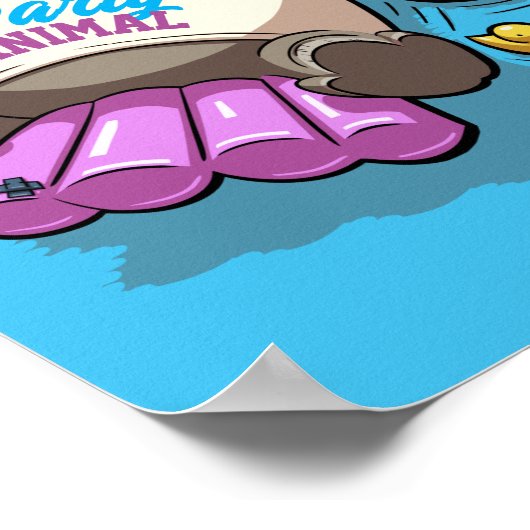 パーティー動物Rhinoインフレータブルマットレスマンガ ポスター (角)