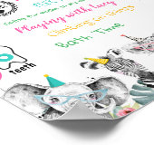 パーティー動物Safari最初の誕生日マイルストーンPos ポスター (角)