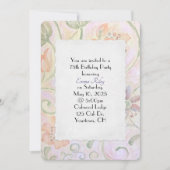 パーティー古ファッションド色の花柄 招待状 (正面)