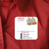 パーティー名タグおもしろいバッジのクリスマス スクエアシール