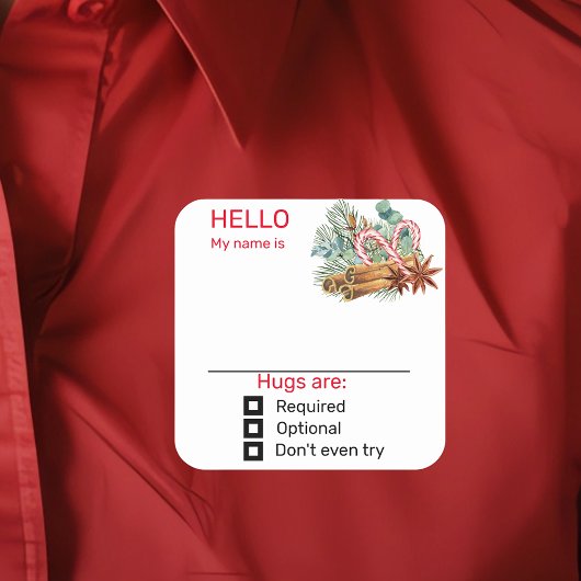 パーティー名タグおもしろいバッジのクリスマス スクエアシール