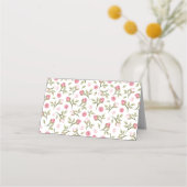 パーティー名座席表 – ピンクローズバッド プレイスカード (裏面)