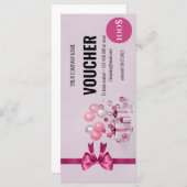 パーティー吹き出しピンクギフト伝票証明書 (正面/裏面)