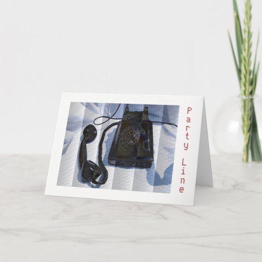 パーティー回線ヴィンテージ電話グリーティングカード カード (正面)