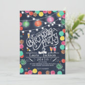 パーティー夏用の黒板 |誕生日招待状 招待状 (スタンド正面)