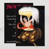 パーティー夜の招待 招待状 (正面/裏面)