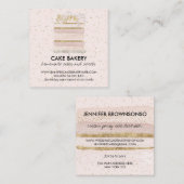 パーティー大事な行事ケータリングシェフイベントケーキベイカー スクエア名刺 (正面/裏面)