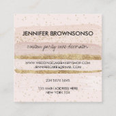 パーティー大事な行事ケータリングシェフイベントケーキベイカー スクエア名刺 (裏面)