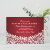 パーティー大晦日のシャンペン赤光っています 招待状 (スタンド正面)