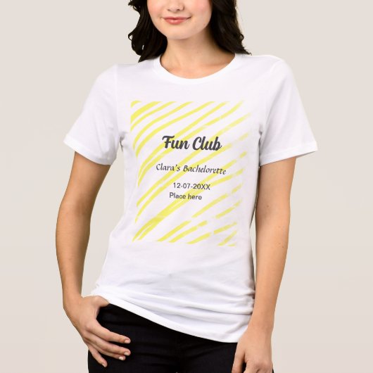 パーティー女子会 黄色のライン背景 トライブレンドＴシャツ (正面)