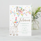 パーティー好きなヤギの2歳誕生日招待状 子ども 招待状 (スタンド正面)