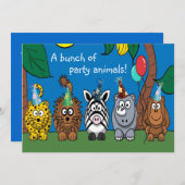 パーティー好きな人の子供の誕生日のパーティの招待状 招待状 (正面/裏面)