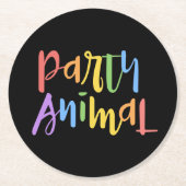 パーティー好きな人の紙のコースター ラウンドペーパーコースター (正面)