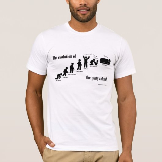 パーティー好きな人の進化 Tシャツ (正面)