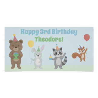 パーティー好きな子どものお誕生日おめでとう ポスター
