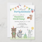 パーティー好きな子どものお誕生日おめでとう 招待状 (正面)
