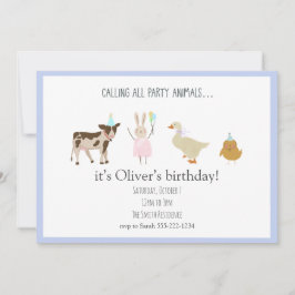 パーティー好きな少年たちへの誕生日パーティー招待状【男子誕生日会】 招待状