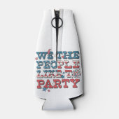 パーティー好きの愛国的な赤白青 ボトルクーラー (裏面)