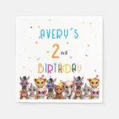 パーティー好き集まれ！動物園の誕生日 スタンダードカクテルナプキン (正面)