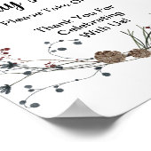 パーティー好み赤ちゃんシャワーwinterberryワイルドフラワー ポスター (角)