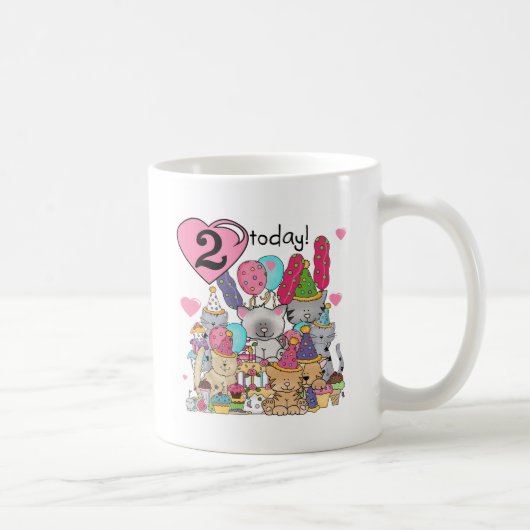 パーティー子猫誕生日Tシャツとギフト コーヒーマグカップ (右)