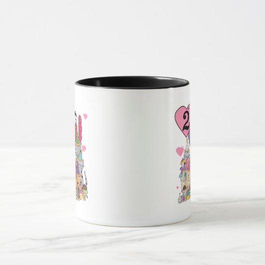 パーティー子猫誕生日Tシャツとギフト マグカップ (中央)