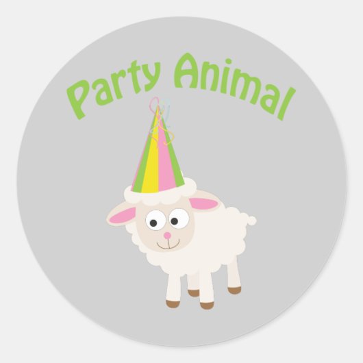 パーティー子羊 ラウンドシール (正面)