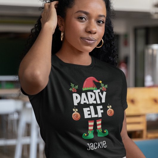 パーティー小妖精や小人クリスマスファミリーのマッチング衣服名 Tシャツ