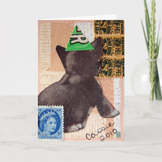 パーティー帽の子猫 カード (正面)