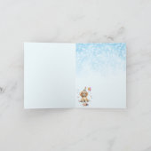 パーティー帽をかぶったかわいい子犬の誕生日 サンキューカード (内部)