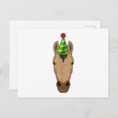 パーティー帽をかぶった馬 ポストカード (正面/裏面)