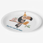 パーティー帽子とギフト付きトゥーカン ペーパープレート (アングル)