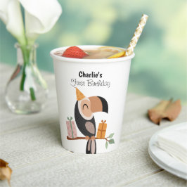 パーティー帽子とトゥカン、誕生日 紙コップ