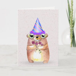 パーティー帽子の誕生日マウス カード