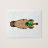 パーティー帽子の馬 ジグソーパズル (横)