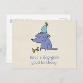 パーティー帽子をかぶったドッグと一緒に、とことん楽しい誕生日を！ ポストカード (正面/裏面)