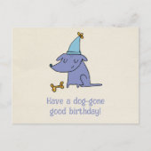 パーティー帽子をかぶったドッグと一緒に、とことん楽しい誕生日を! ポストカード (正面)