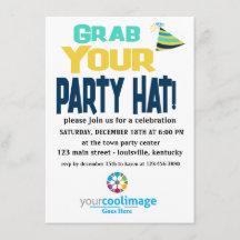 パーティー帽子をゲット！編集可能な法人招待状