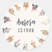 パーティー帽子をテーマにしたパーティーシールの動物