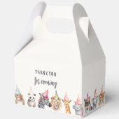 パーティー帽子をテーマにしたパーティーボックス内の動物 フェイバーボックス (裏面)