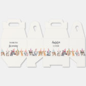 パーティー帽子をテーマにしたパーティーボックス内の動物 フェイバーボックス (見開き)